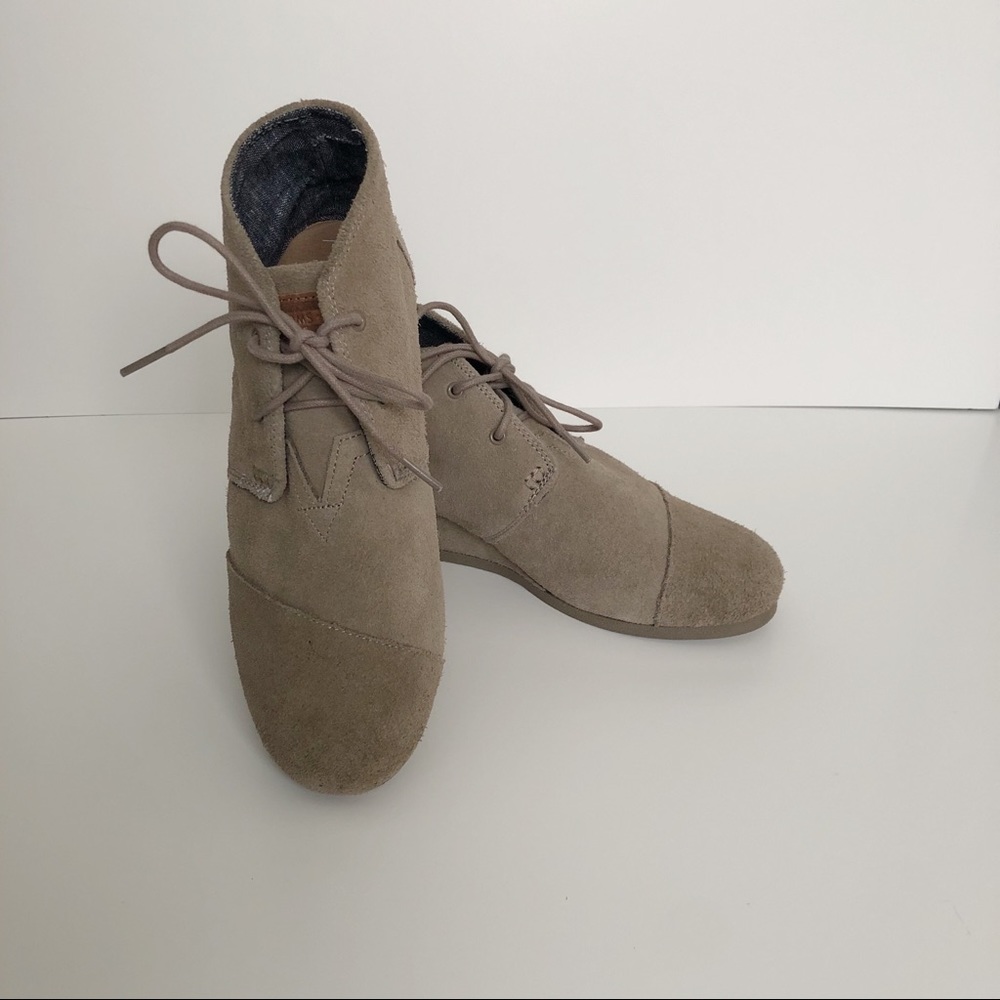 Toms Suede Wedge Booties - Picture 2 of 7
